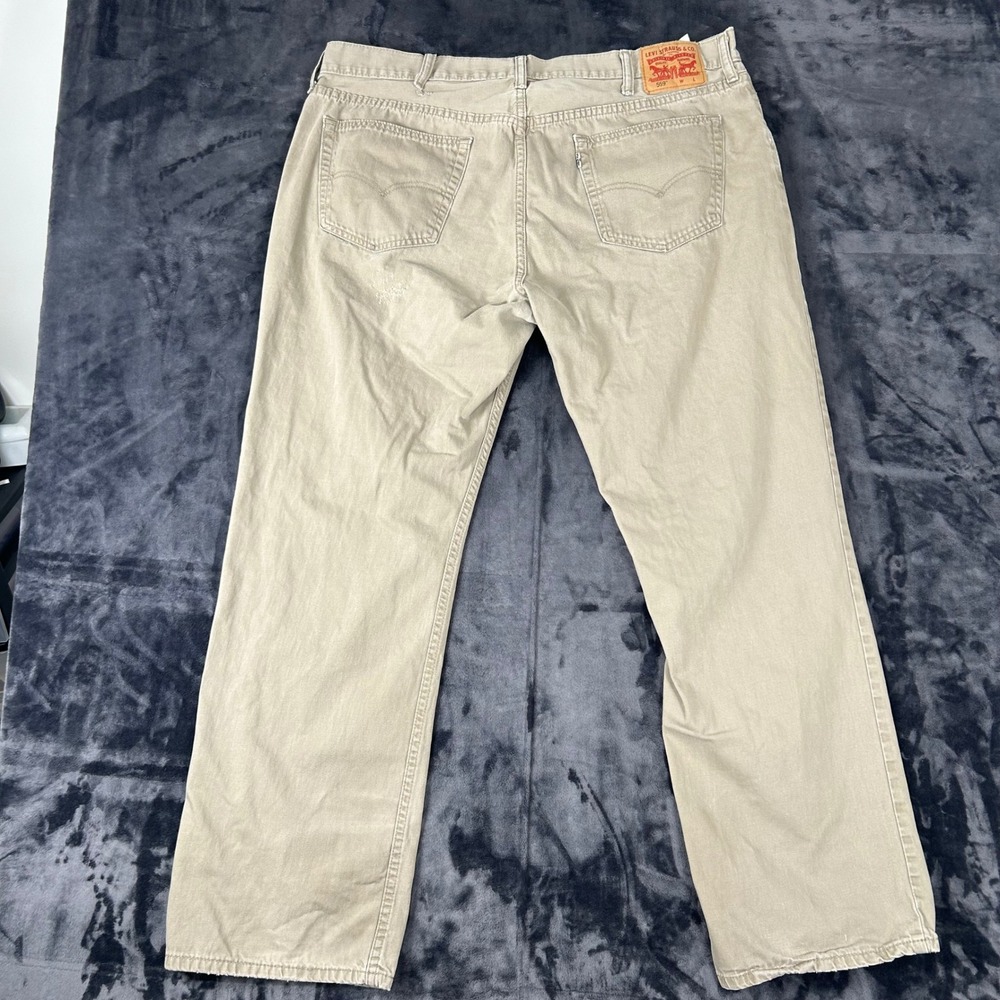 Levi 559 Relaxed Straight Jeans Mens 42x30 Tan Khaki Denim Pants - Picture 7 of 11